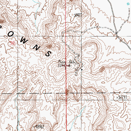 Topographic Map of Browns Rim, UT