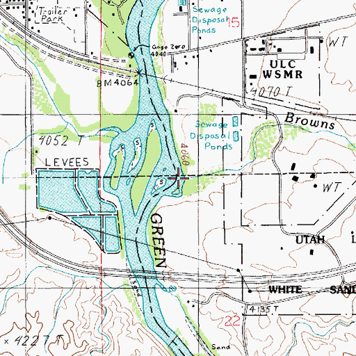 Topographic Map of Browns Wash, UT
