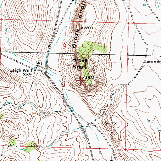 Topographic Map of Broze Knoll, UT