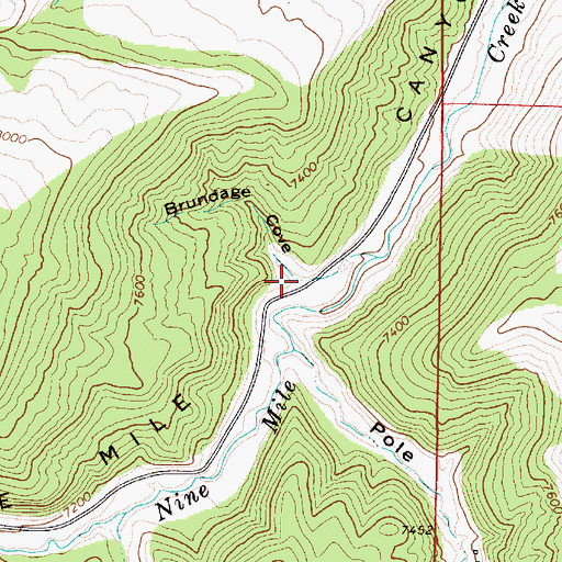 Topographic Map of Brundage Cove, UT
