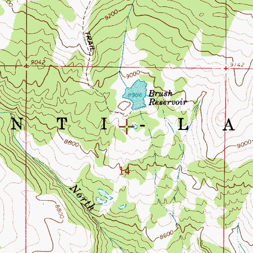 Topographic Map of Brush Reservoir, UT