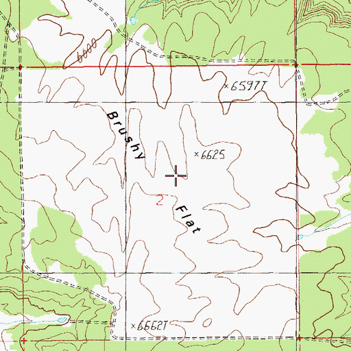 Topographic Map of Brushy Flat, UT