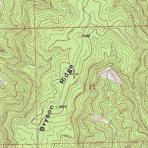 Topographic Map of Bryson Ridge, UT