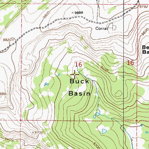 Topographic Map of Buck Basin, UT