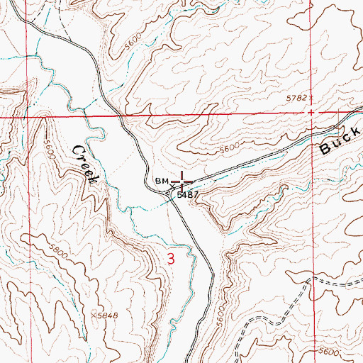Topographic Map of Buck Canyon, UT