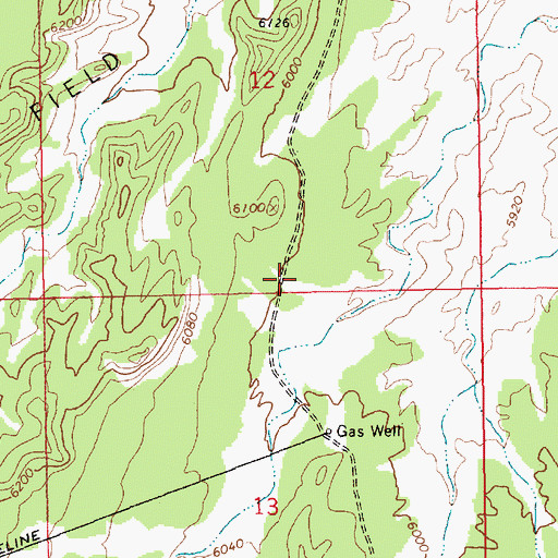 Topographic Map of Buck Canyon Gas Field, UT