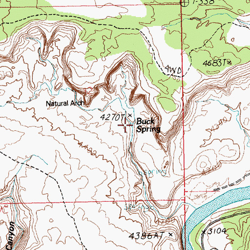 Topographic Map of Buck Spring, UT