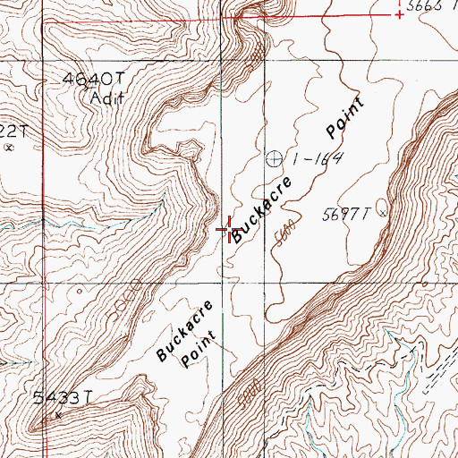 Topographic Map of Buckacre Point, UT