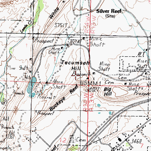 Topographic Map of Buckeye Reef, UT