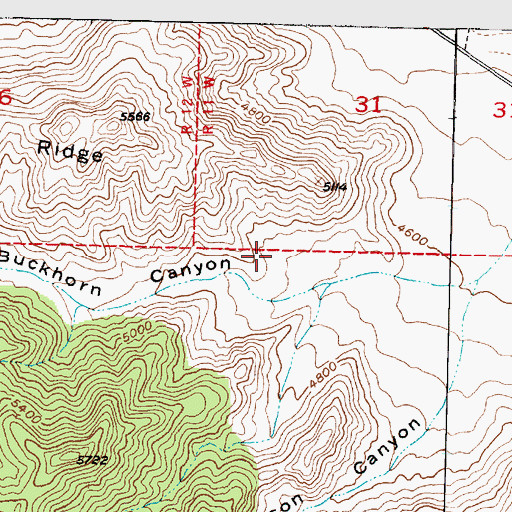 Topographic Map of Buckhorn Canyon, UT