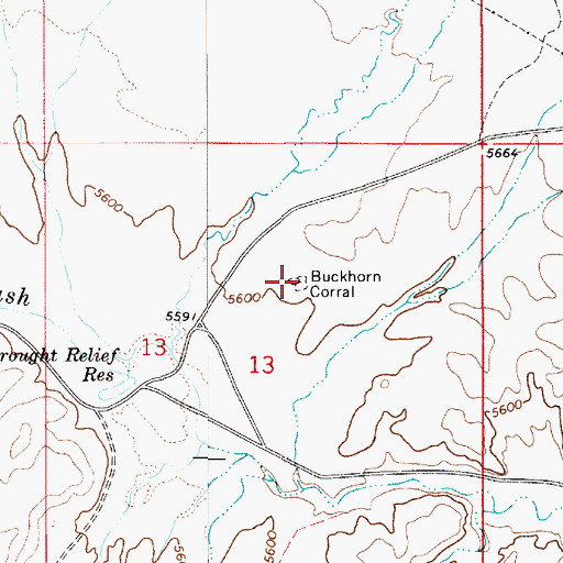 Topographic Map of Buckhorn Corral, UT
