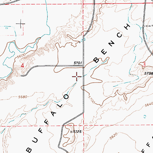 Topographic Map of Buffalo Bench, UT