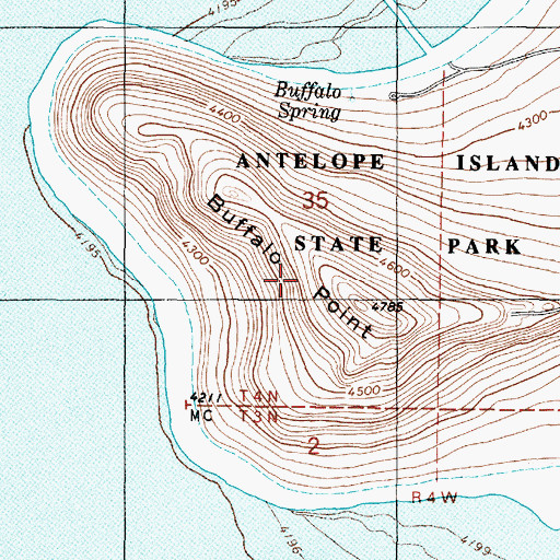 Topographic Map of Buffalo Point, UT