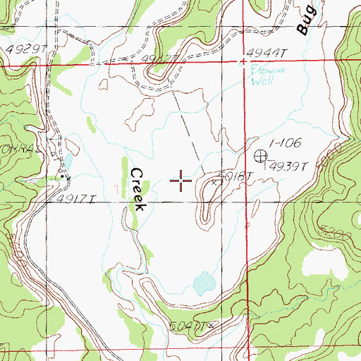 Topographic Map of Bug Canyon, UT