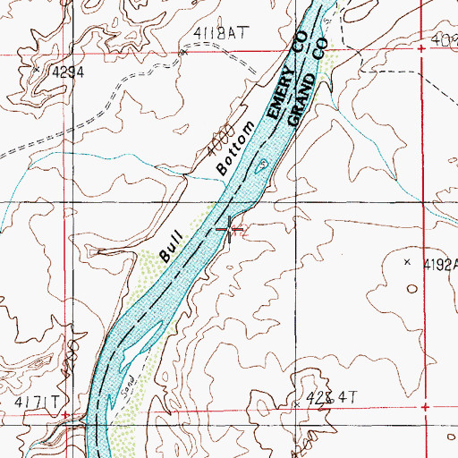 Topographic Map of Bull Bottom, UT