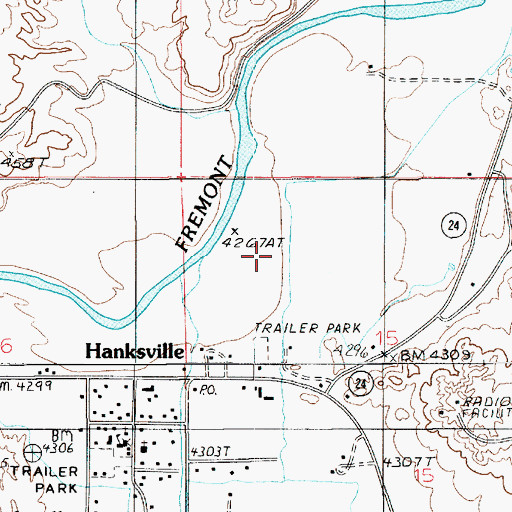 Topographic Map of Bull Creek, UT