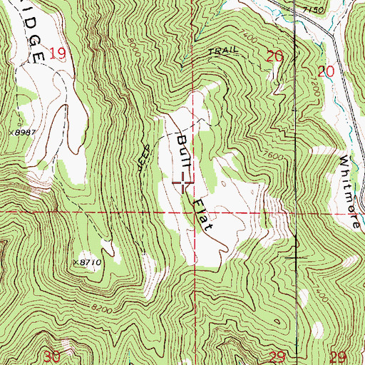 Topographic Map of Bull Flat, UT