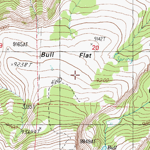 Topographic Map of Bull Flat, UT