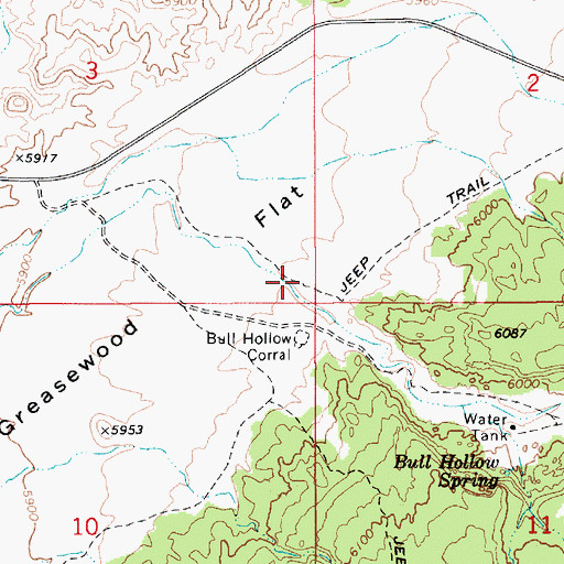 Topographic Map of Bull Hollow, UT