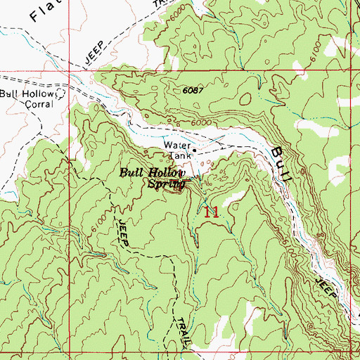Topographic Map of Bull Hollow Spring, UT