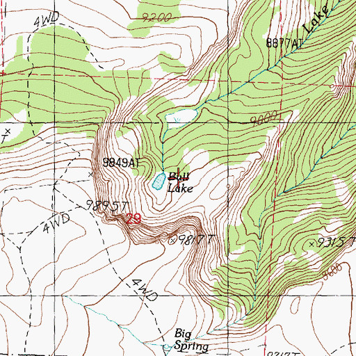 Topographic Map of Bull Lake, UT