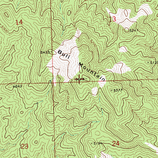 Topographic Map of Bull Mountain, UT