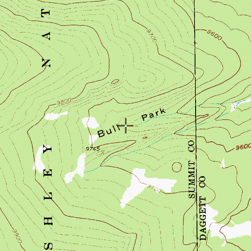 Topographic Map of Bull Park, UT