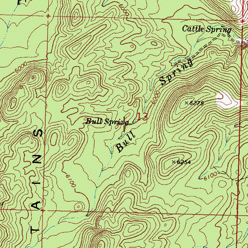 Topographic Map of Bull Spring, UT