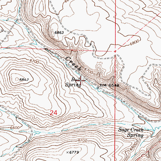 Topographic Map of Bull Spring, UT
