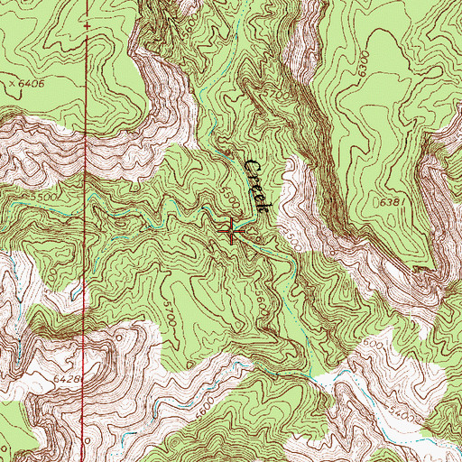 Topographic Map of Bull Valley Gorge, UT