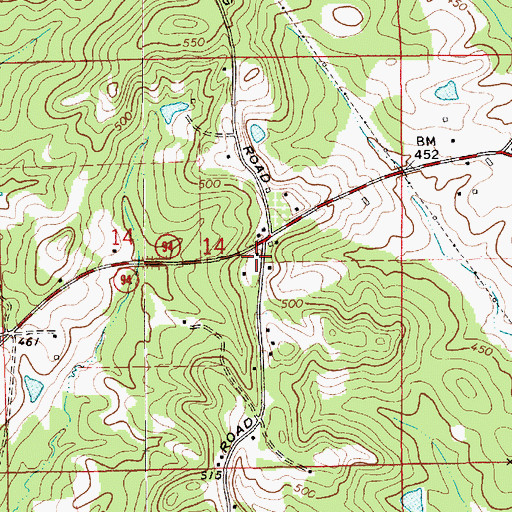Topographic Map of Hills Chapel School (historical), AL