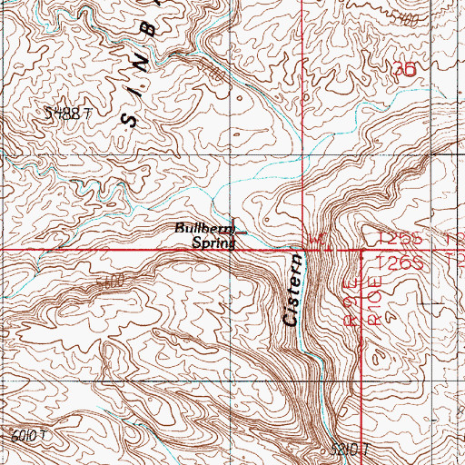 Topographic Map of Bullberry Spring, UT