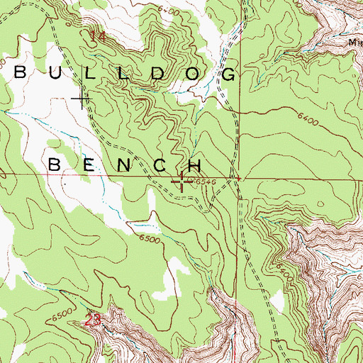 Topographic Map of Bulldog Bench, UT