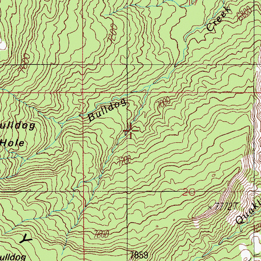 Topographic Map of Bulldog Hole, UT