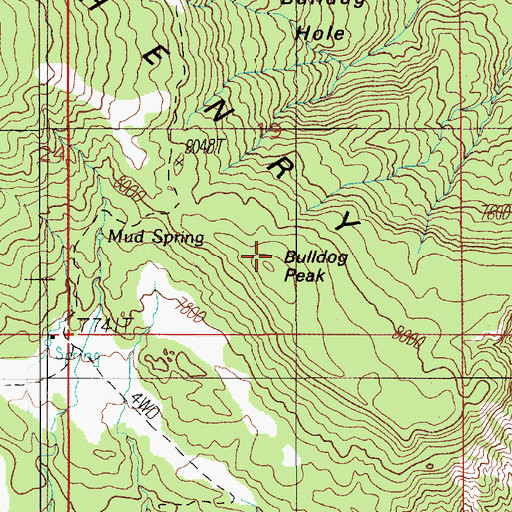 Topographic Map of Bulldog Peak, UT