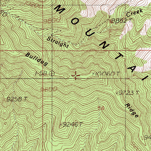 Topographic Map of Bulldog Ridge, UT