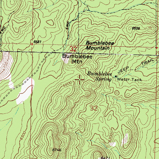 Topographic Map of Bumblebee Mountain, UT