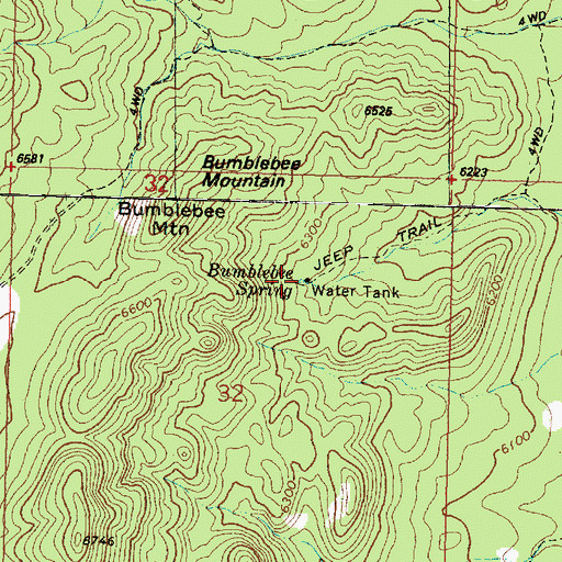 Topographic Map of Bumblebee Spring, UT