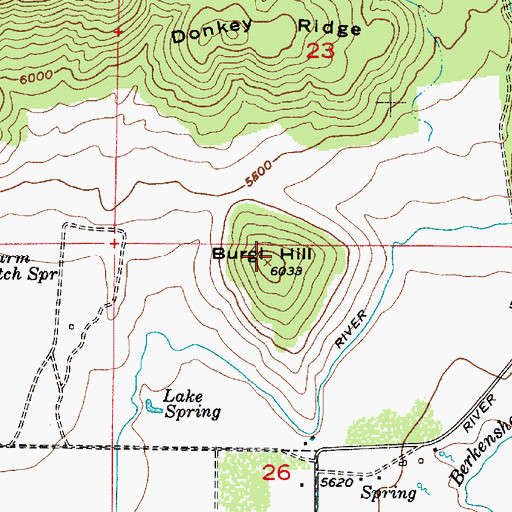 Topographic Map of Burgi Hill, UT