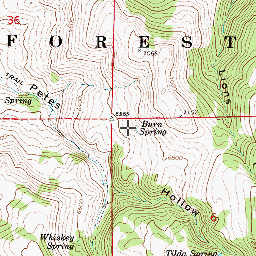 Topographic Map of Burn Spring, UT
