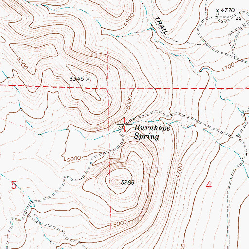 Topographic Map of Burnhope Spring, UT