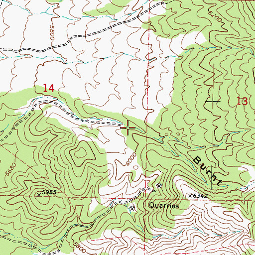 Topographic Map of Burnt Canyon, UT