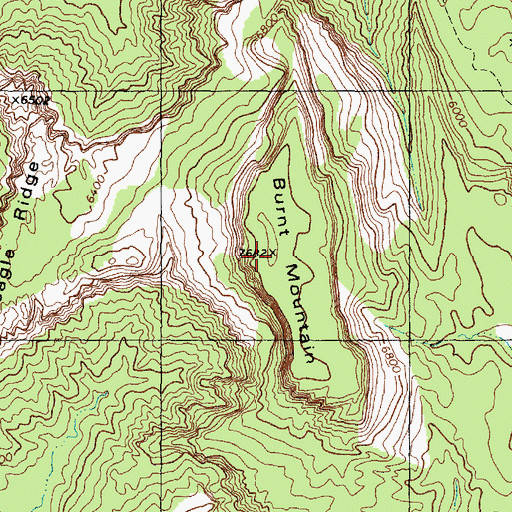Topographic Map of Burnt Mountain, UT