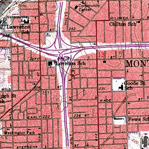 Topographic Map of Holt Street Church of Christ, AL