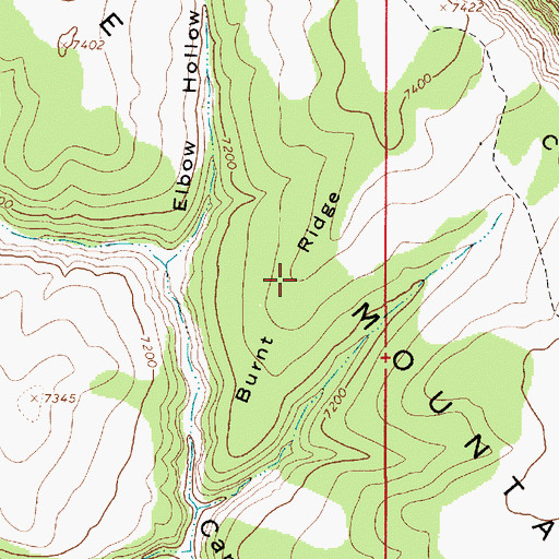 Topographic Map of Burnt Ridge, UT