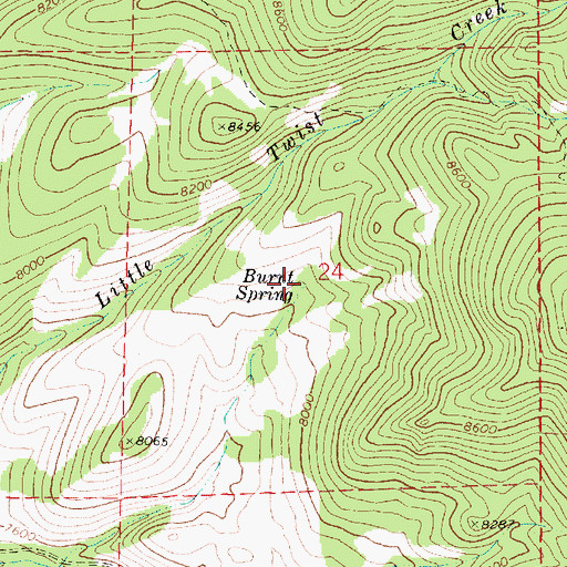 Topographic Map of Burnt Spring, UT