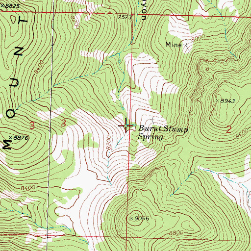 Topographic Map of Burnt Stump Spring, UT