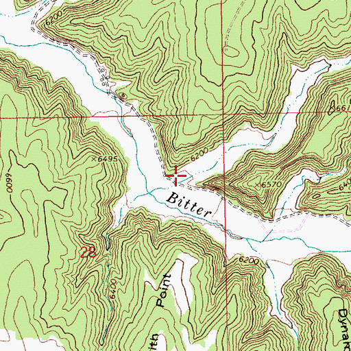 Topographic Map of Burnt Timber Canyon, UT