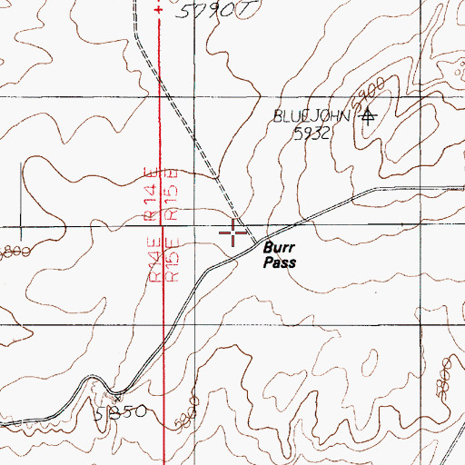 Topographic Map of Burr Pass, UT