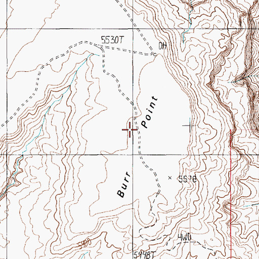 Topographic Map of Burr Point, UT